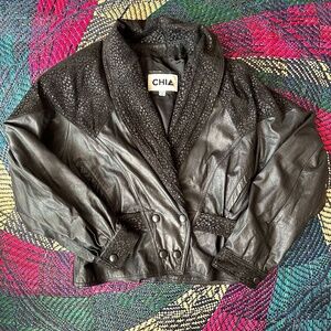 Vintage Black Leather Jacket Size Medium